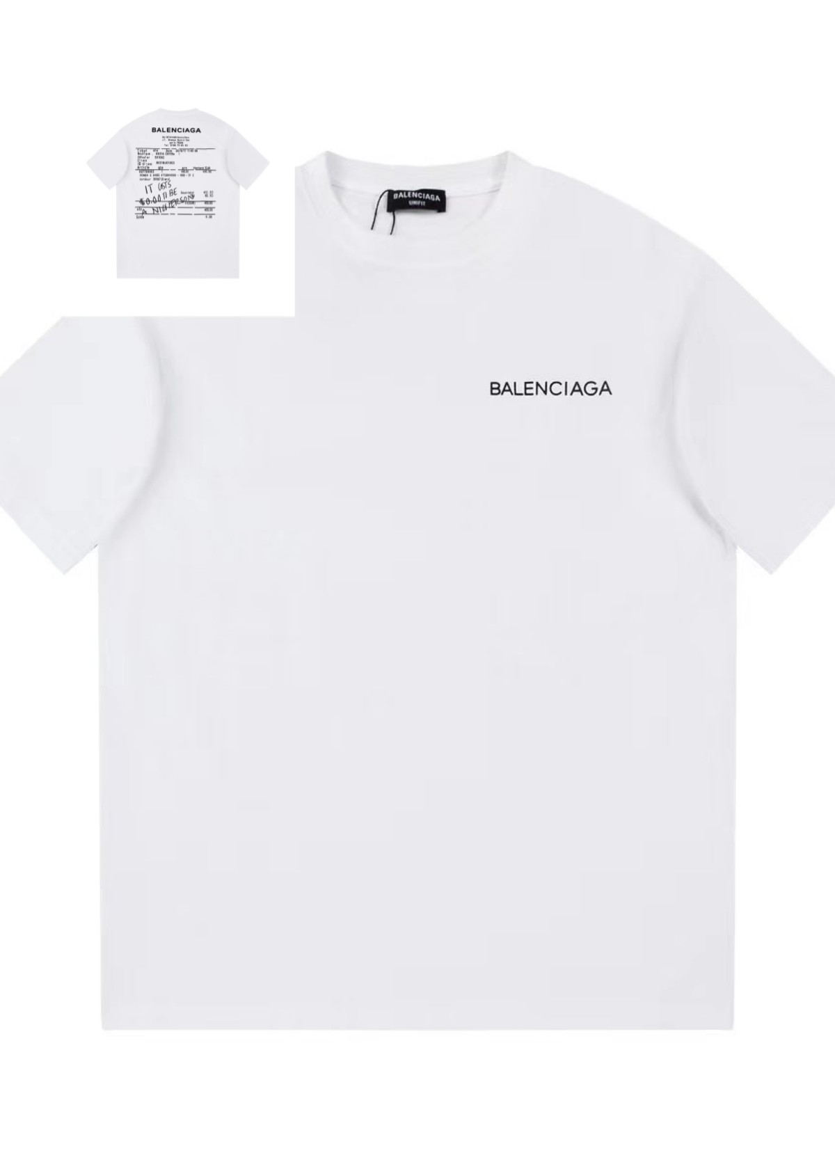 Balenciaga Clothing T-Shirt Black White Printing Cotton Spring/Summer Collection Short Sleeve