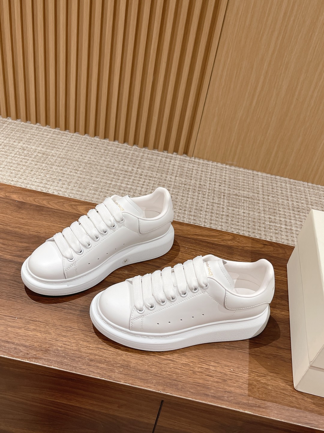Alexander McQueen Women's Leather Platform Sneakers - Classic White Shoes 2 a1686567133792 4303