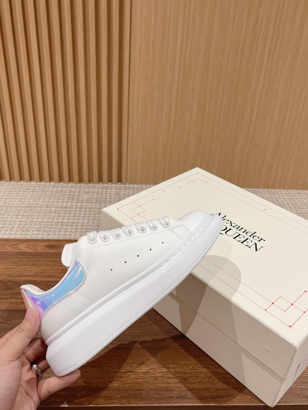 Alexander McQueen White Leather Platform Sneakers - Classic Style 6 a1686567467103 5551