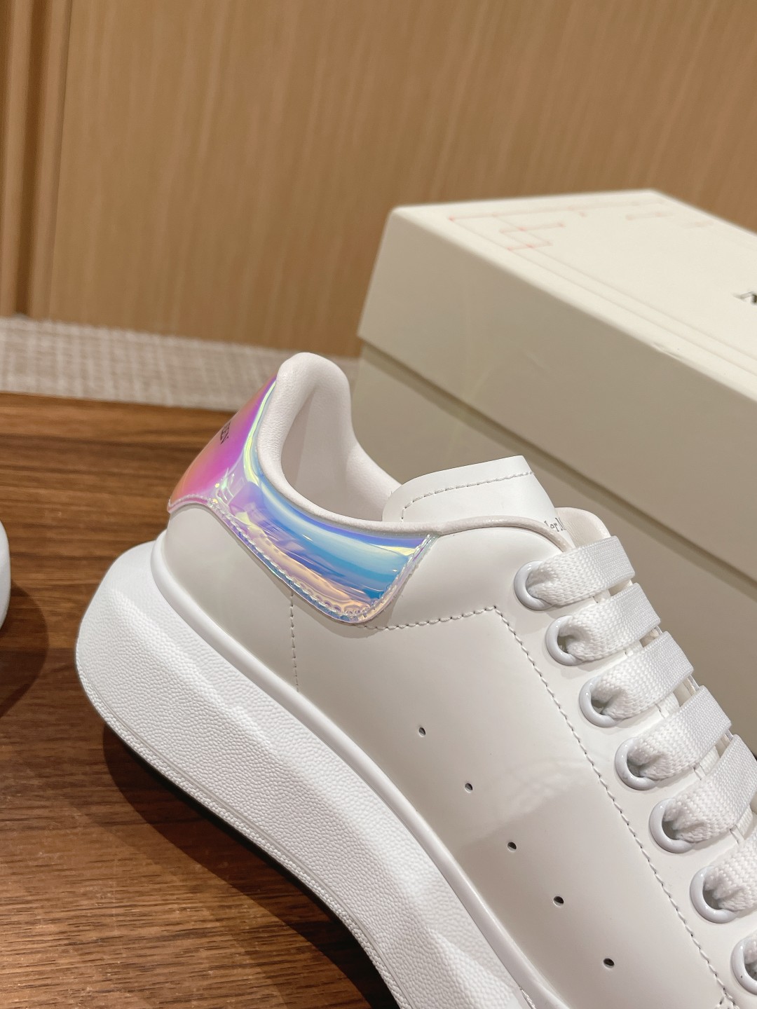 Alexander McQueen White Leather Platform Sneakers - Classic Style 8 a1686567467311 4642