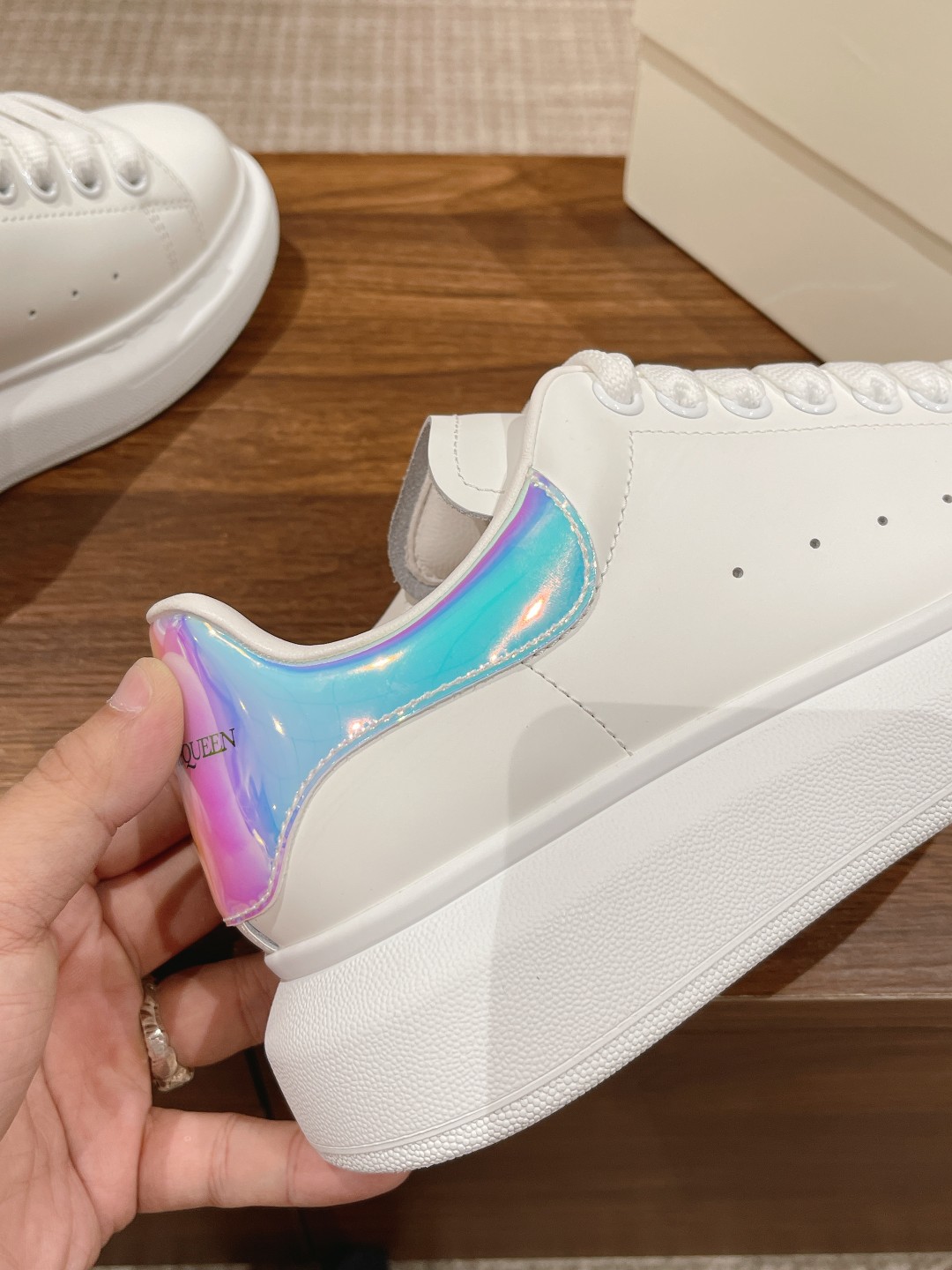 Alexander McQueen White Leather Platform Sneakers - Classic Style 9 a1686567467409 5646