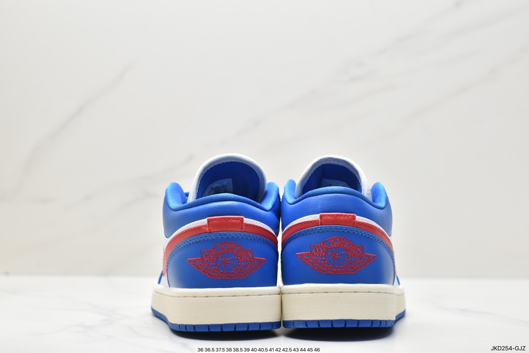 篮球鞋, 乔丹, Jordan Air Jordan 1“Sport Blue”, Jordan, Air Jordan 1, Air Jordan, 553558-066, 553558 - 乔丹 Jordan Air Jordan 1"Sport Blue” 减震防滑耐磨 低帮 复古篮球鞋 女款 蓝白 553558-066