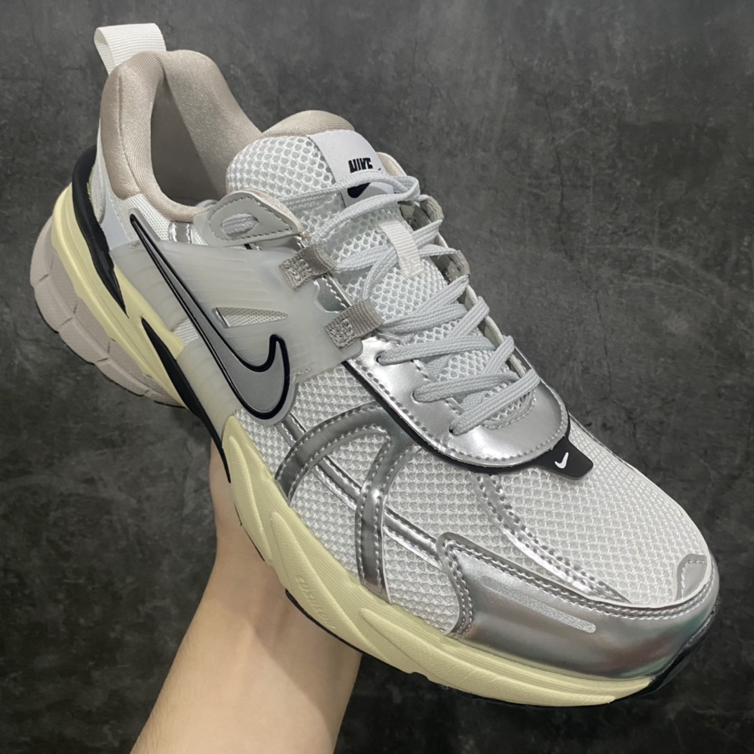 [Pure original] NIKE V2K Runtekk running shoes retro trend mesh breathable sports shoes gray silver FD0736-100