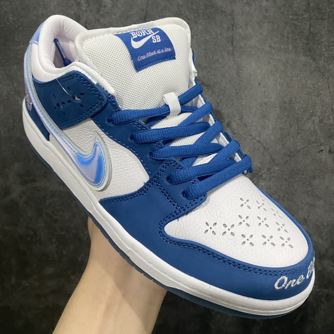 [Top pure original] Dunk white blue jelly hook three-party joint Born x Raised x Nike Dunk SB Low Release Date FN7819-400