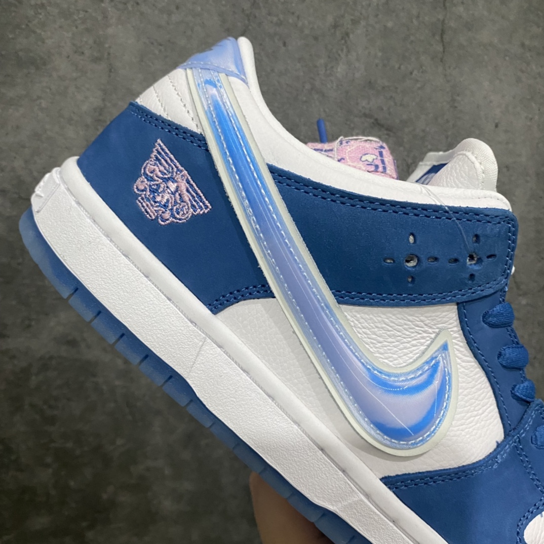 [Top pure original] Dunk white blue jelly hook three-party joint Born x Raised x Nike Dunk SB Low Release Date FN7819-400