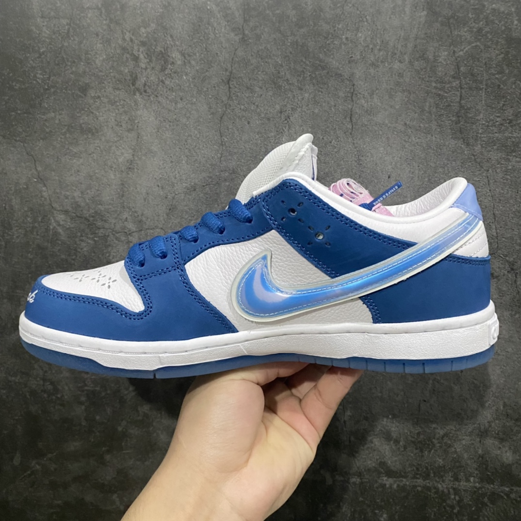 [Top pure original] Dunk white blue jelly hook three-party joint Born x Raised x Nike Dunk SB Low Release Date FN7819-400