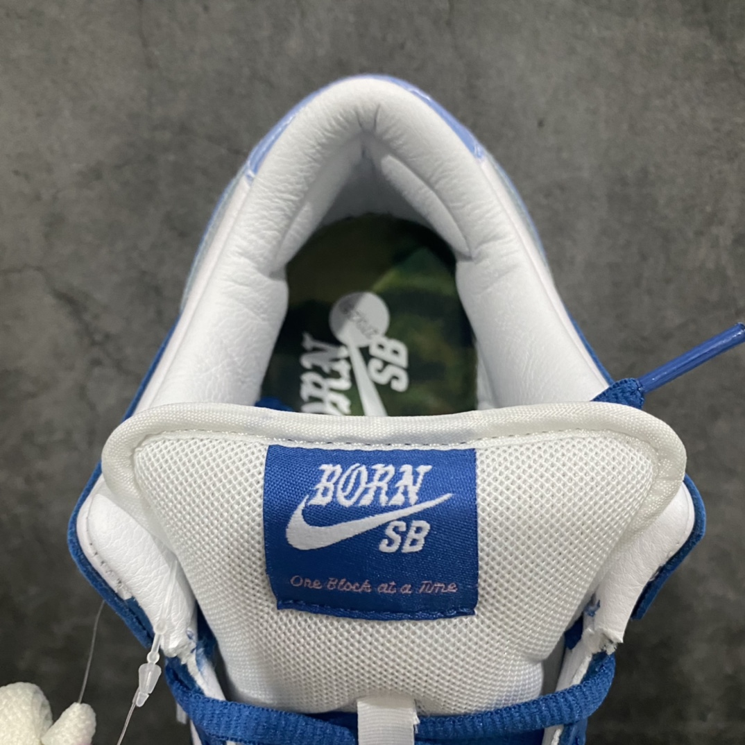 [Top pure original] Dunk white blue jelly hook three-party joint Born x Raised x Nike Dunk SB Low Release Date FN7819-400