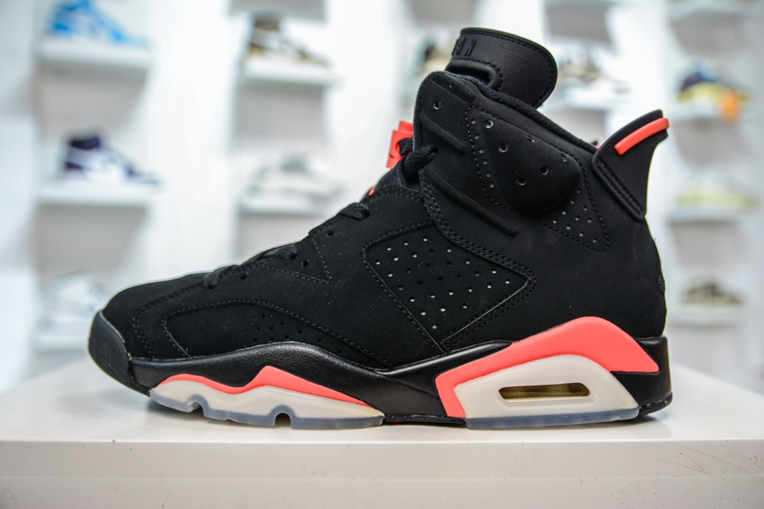 380 T DG东莞原渠道 纯原Air Jordan 6 Retro Infrared 黑红 384664-060