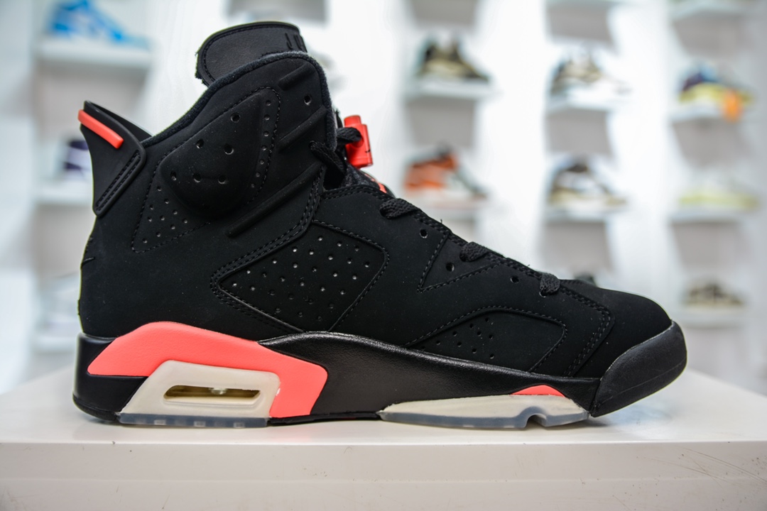 380 T DG东莞原渠道 纯原Air Jordan 6 Retro Infrared 黑红 384664-060