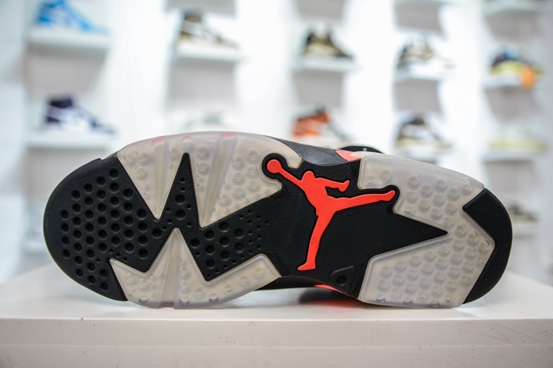 380 T DG东莞原渠道 纯原Air Jordan 6 Retro Infrared 黑红 384664-060