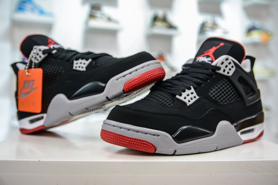 380 DG版东莞原渠道 Air Jordan 4 Retro Bred 黑红配色 308497-060