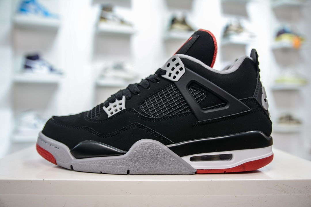 380 DG版东莞原渠道 Air Jordan 4 Retro Bred 黑红配色 308497-060