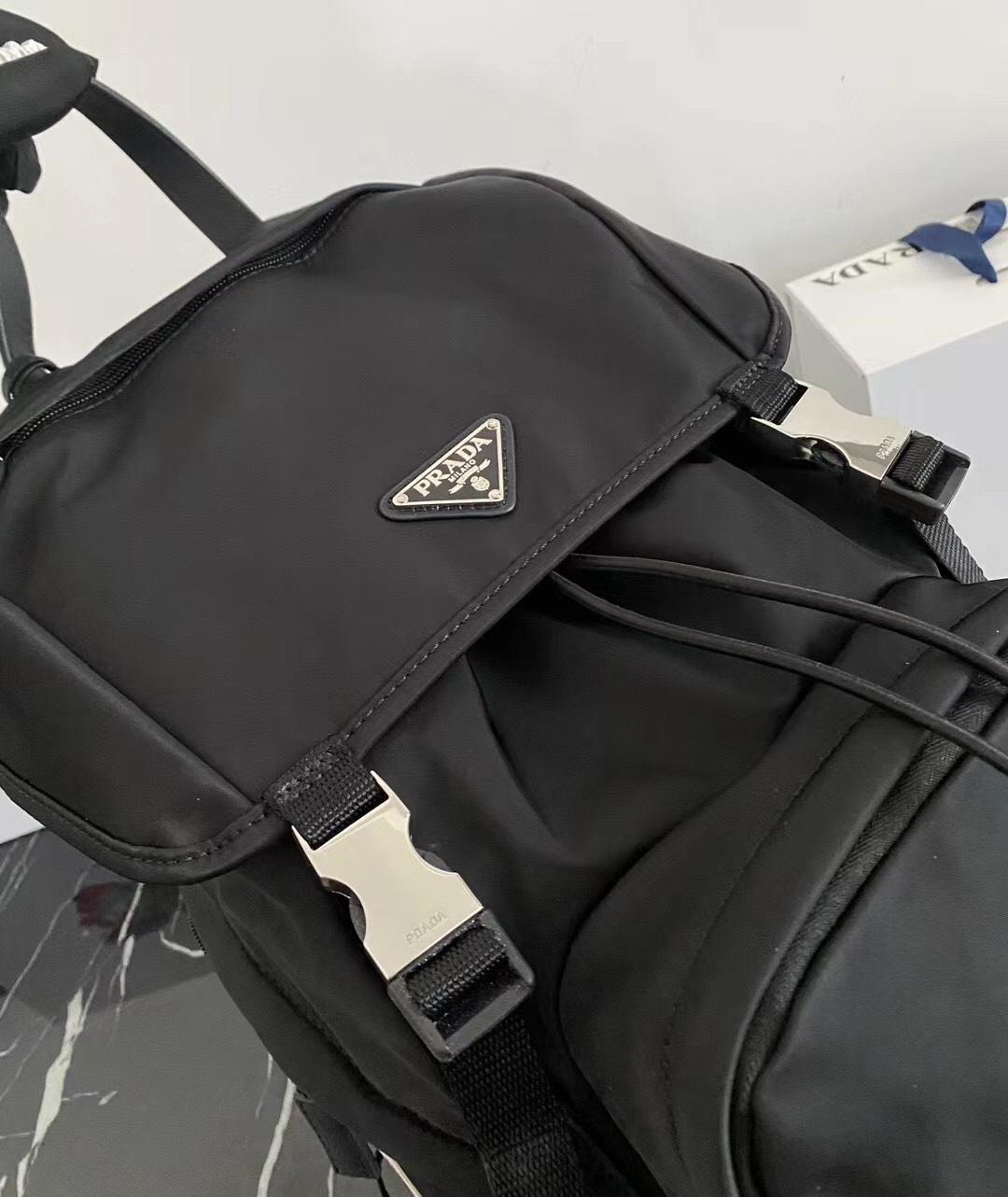 ad Pd コラボデザイン リュックサック Re-Nylon Saffiano