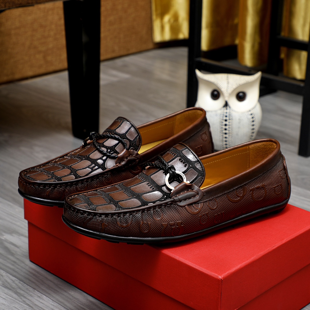 Fábrica 🔥🔥🔥💶 [Ferragamo/Ferragamo] El último modelo del mostrador. Tela de piel de vacuno importada original + 🐂 F…