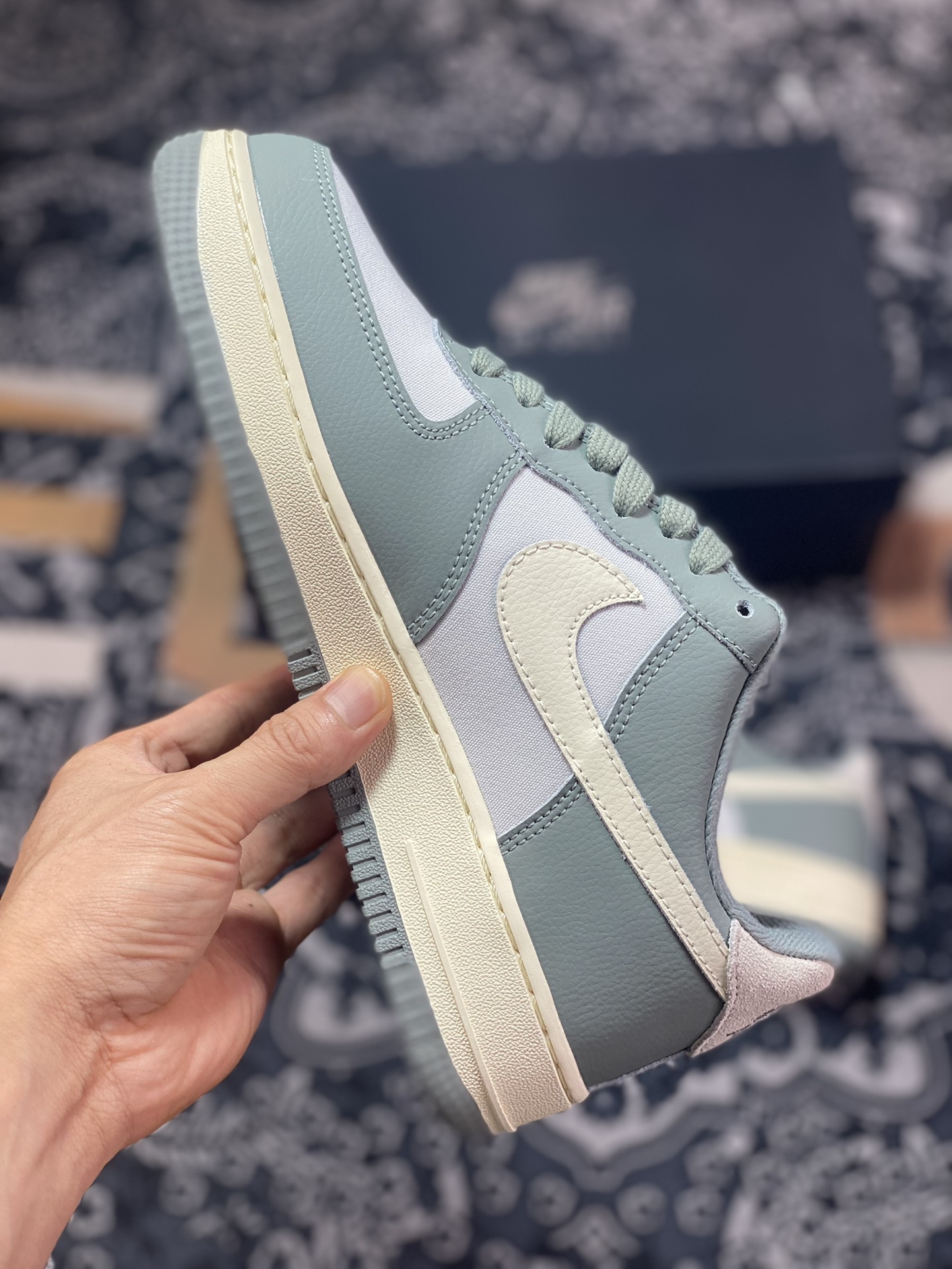 Nike Air Force 1'07 Low ”Mica Green” Air Force One classic low-cut sneakers ”Mica Green Gray Beige” DV7186-300