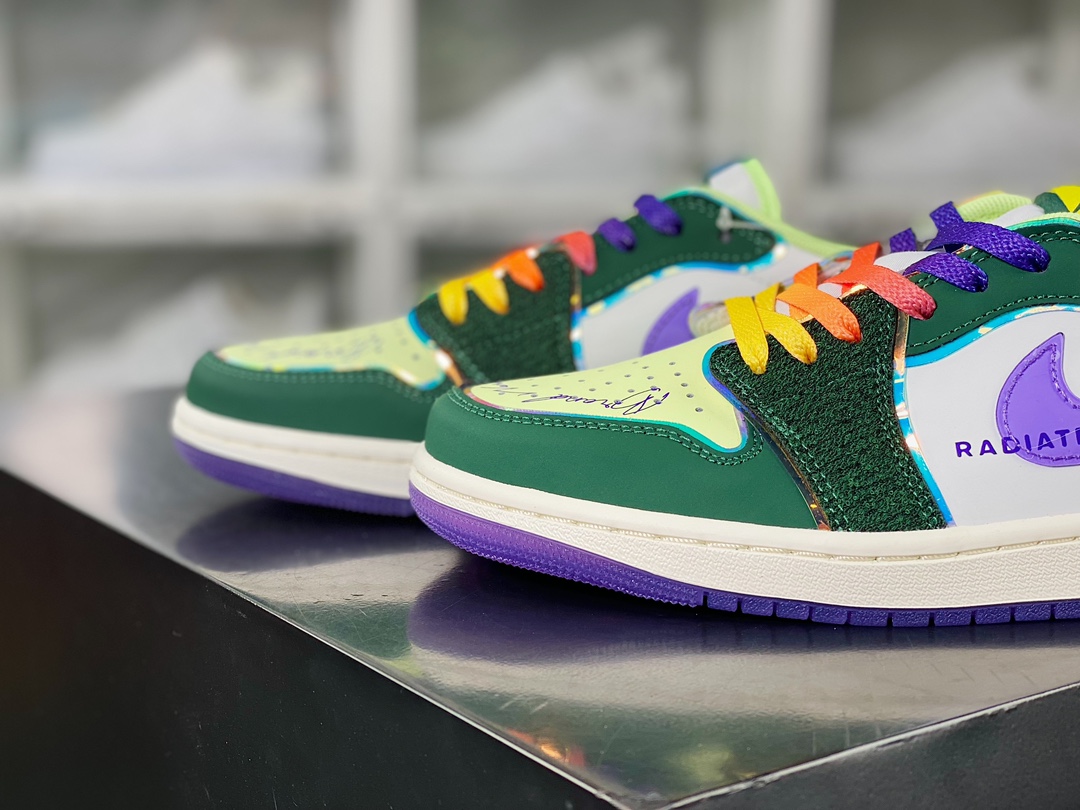 Air Jordan 1 Retro Low OG ”Doernbecher 2023” AJ1 Jordan generation basketball shoes ”Charity Green Purple” FD9665-351