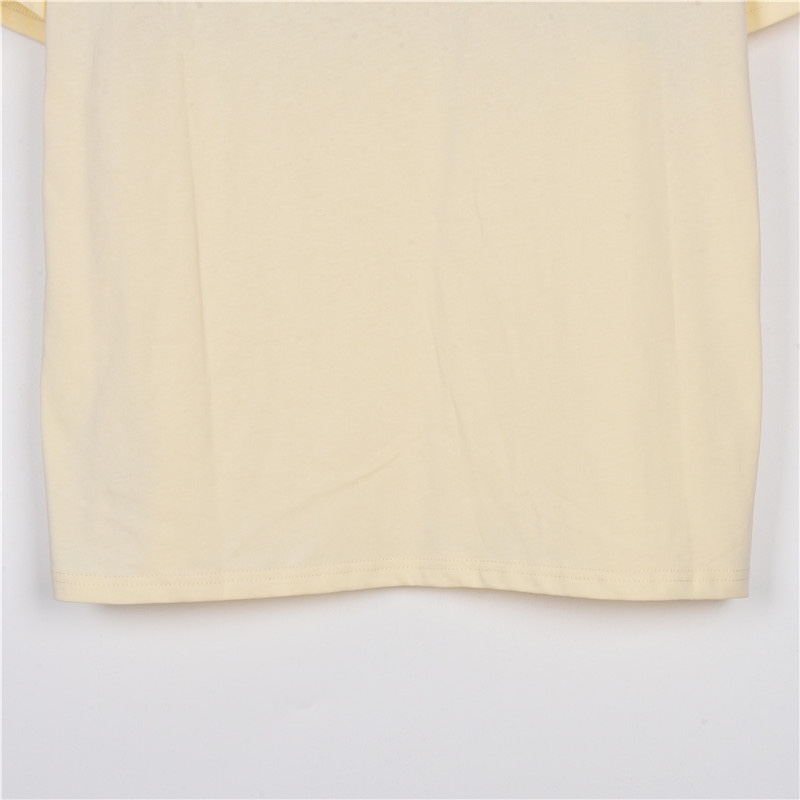 Gucci/古驰 双G条纹手绘涂鸦灵感短袖T恤 黑色 杏色