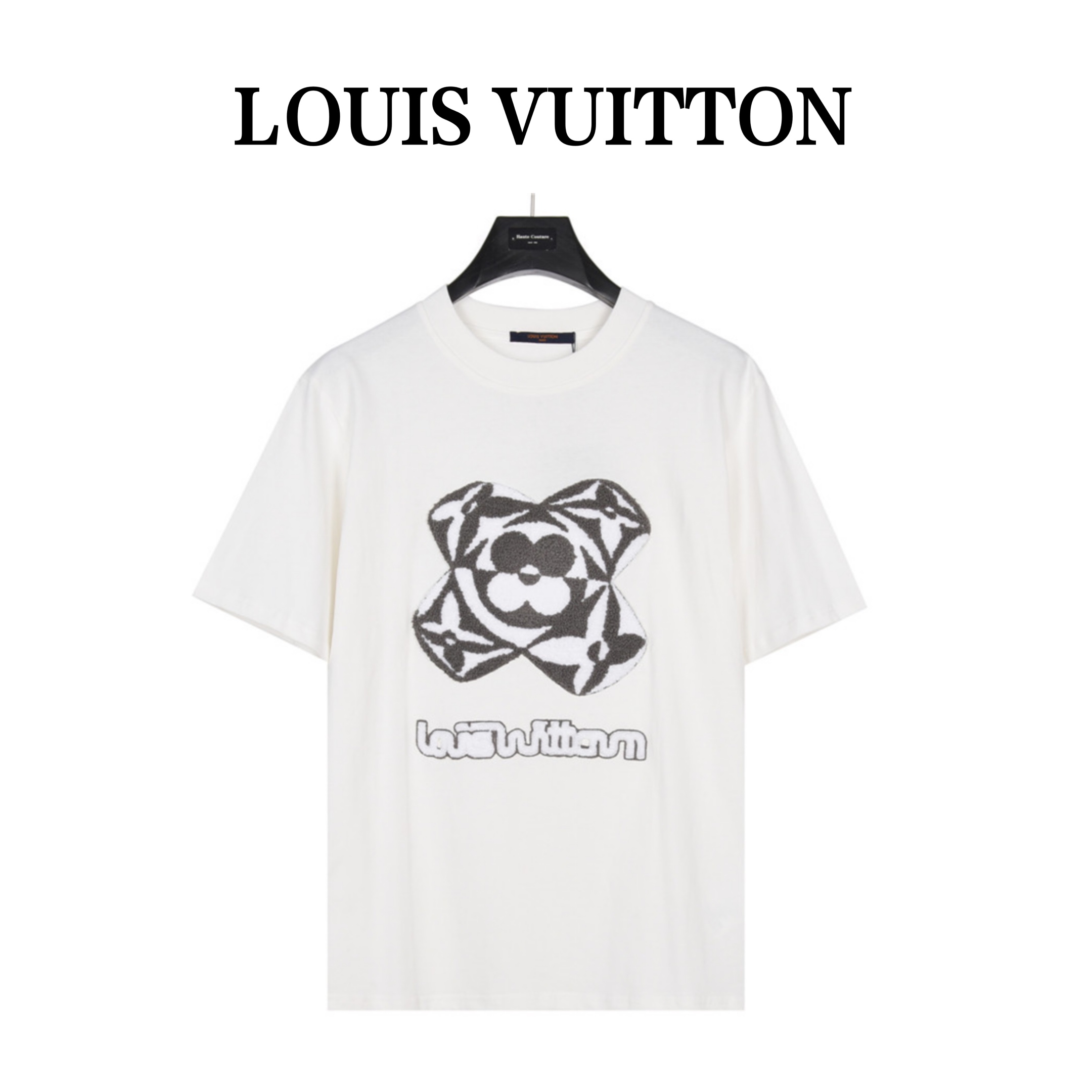 Louis Vuitton/路易威登 23ss 四叶花章仔字母毛巾绣短袖T恤