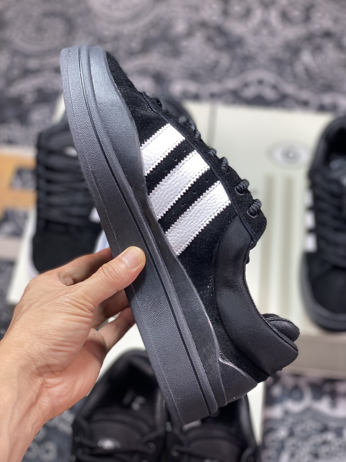 Original grade Bad Bunny x Adidas Campus Light College Wright series low-top retro lace-up casual sports sneakers FZ5827