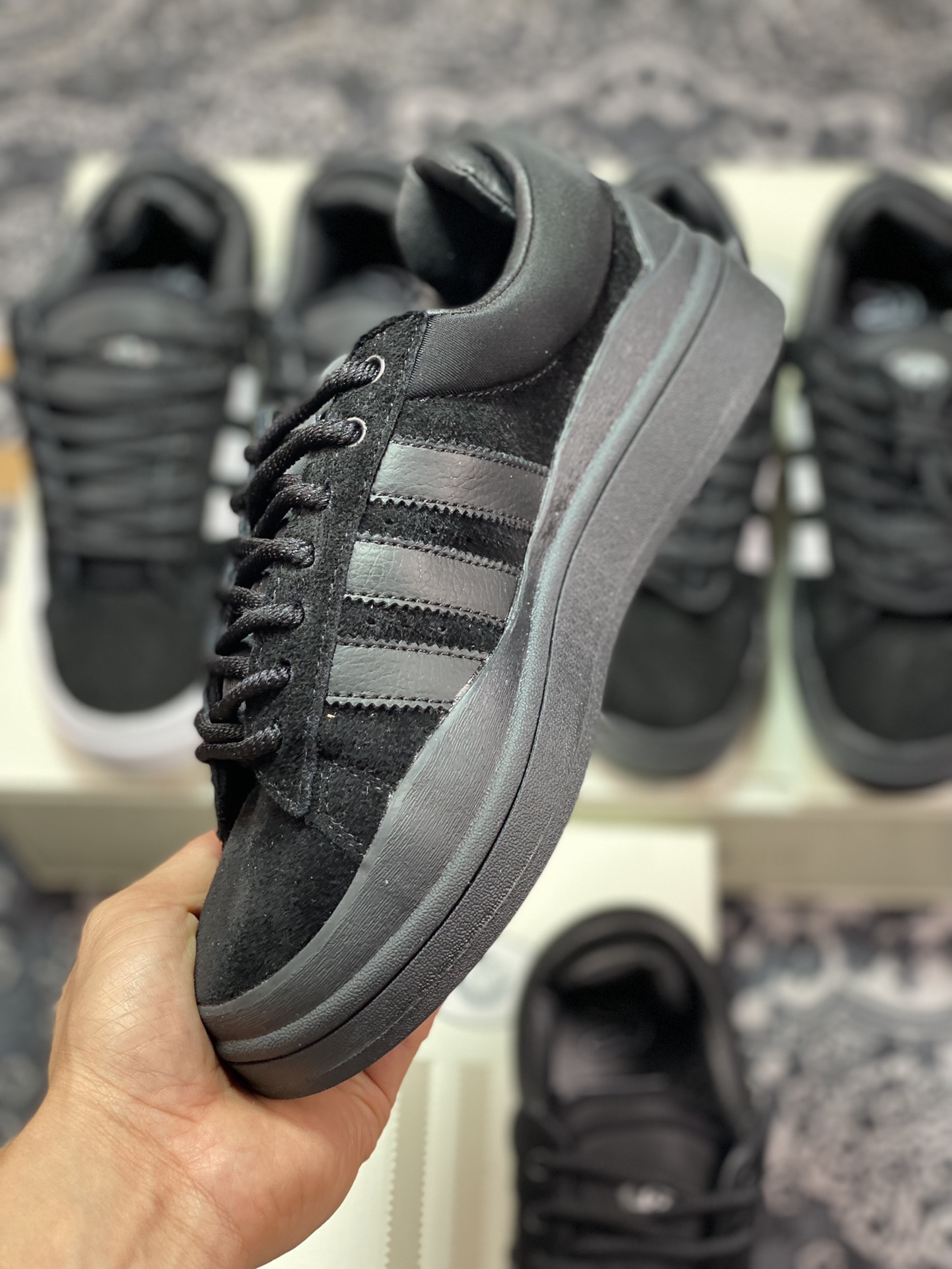 Original grade Bad Bunny x Adidas Campus Light College Wright series low-top retro lace-up casual sports sneakers FZ5825