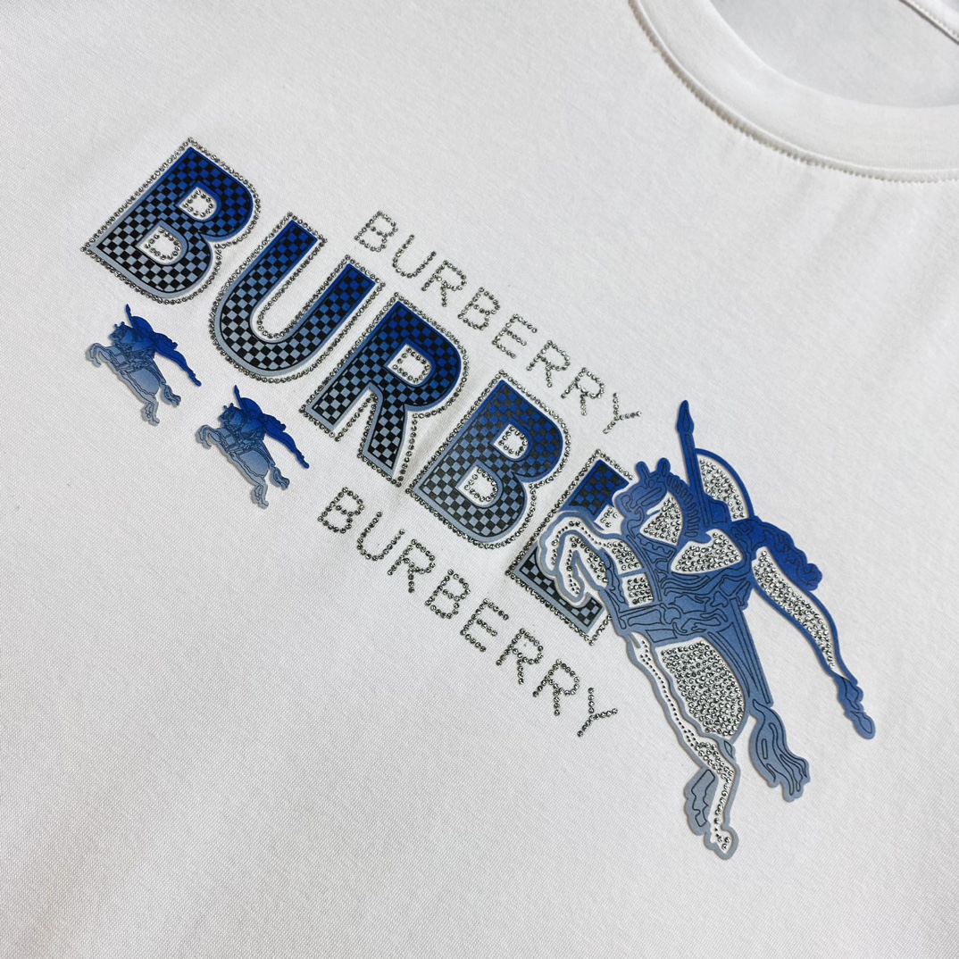 穿240斤胖子福音情侣款码数M-6XL巴宝莉Burberry原单品质2024最新款男装短袖T恤衣服精选专