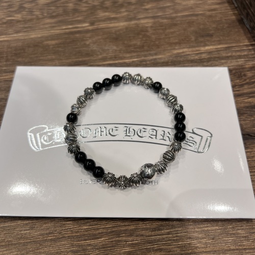 Chrome Hearts Obsidian & Silver Beaded Bracelet - Stylish & Versatile 1 Chrome Hearts Obsidian & Silver Beaded Bracelet - Stylish & Versatile
