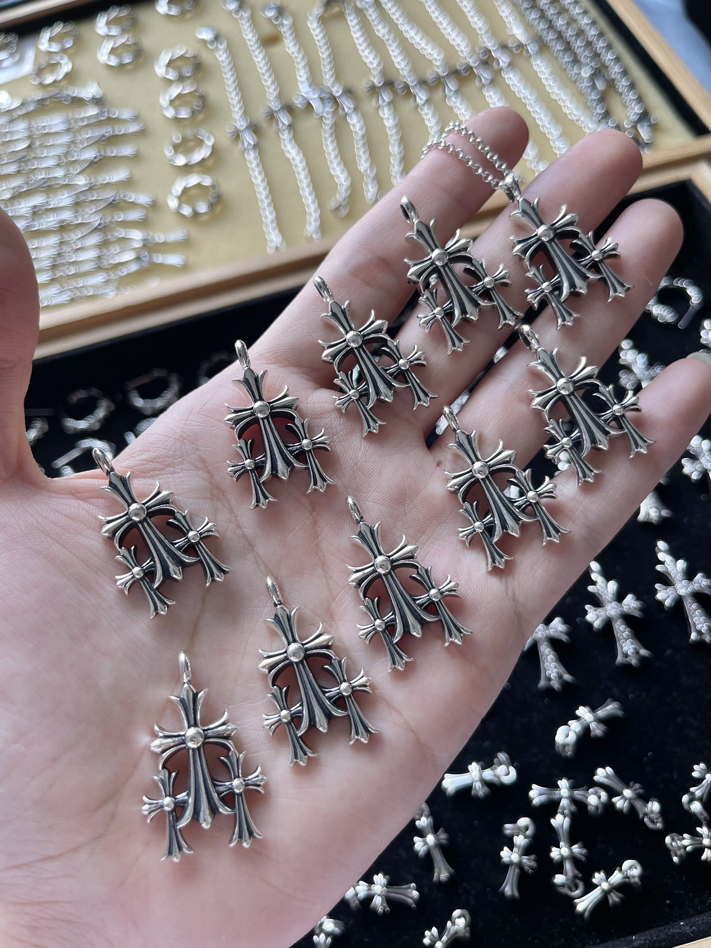 Chrome Hearts 克罗心 小号组合三个十字架项链