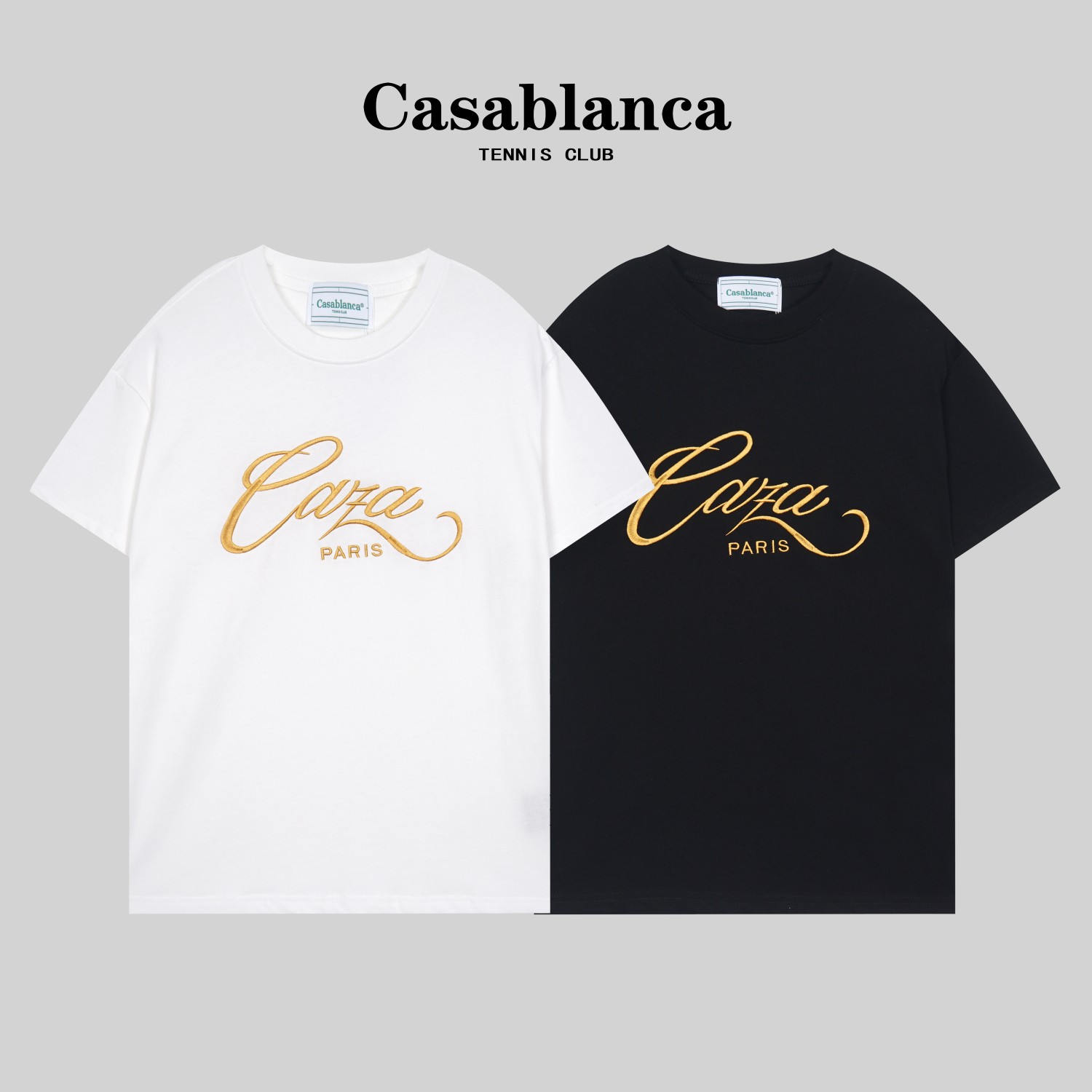 G1039 Camiseta bordada de alta calidad de doble hilo # Casablanca*Nueva camiseta bordada de verano/otoño 23 d…