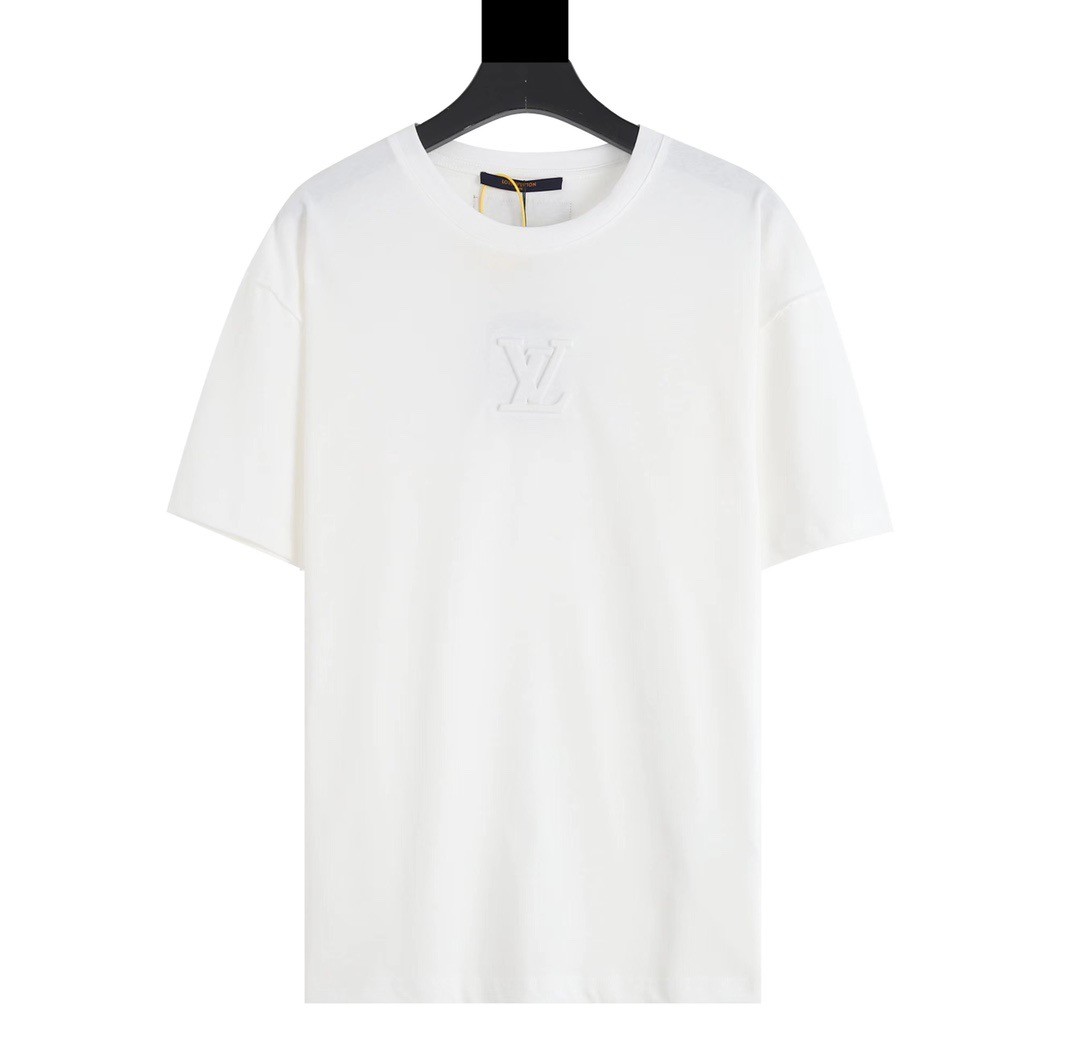 Louis Vuitton Abbigliamento T-Shirt Blu cielo Bianco Unisex Maniche corte