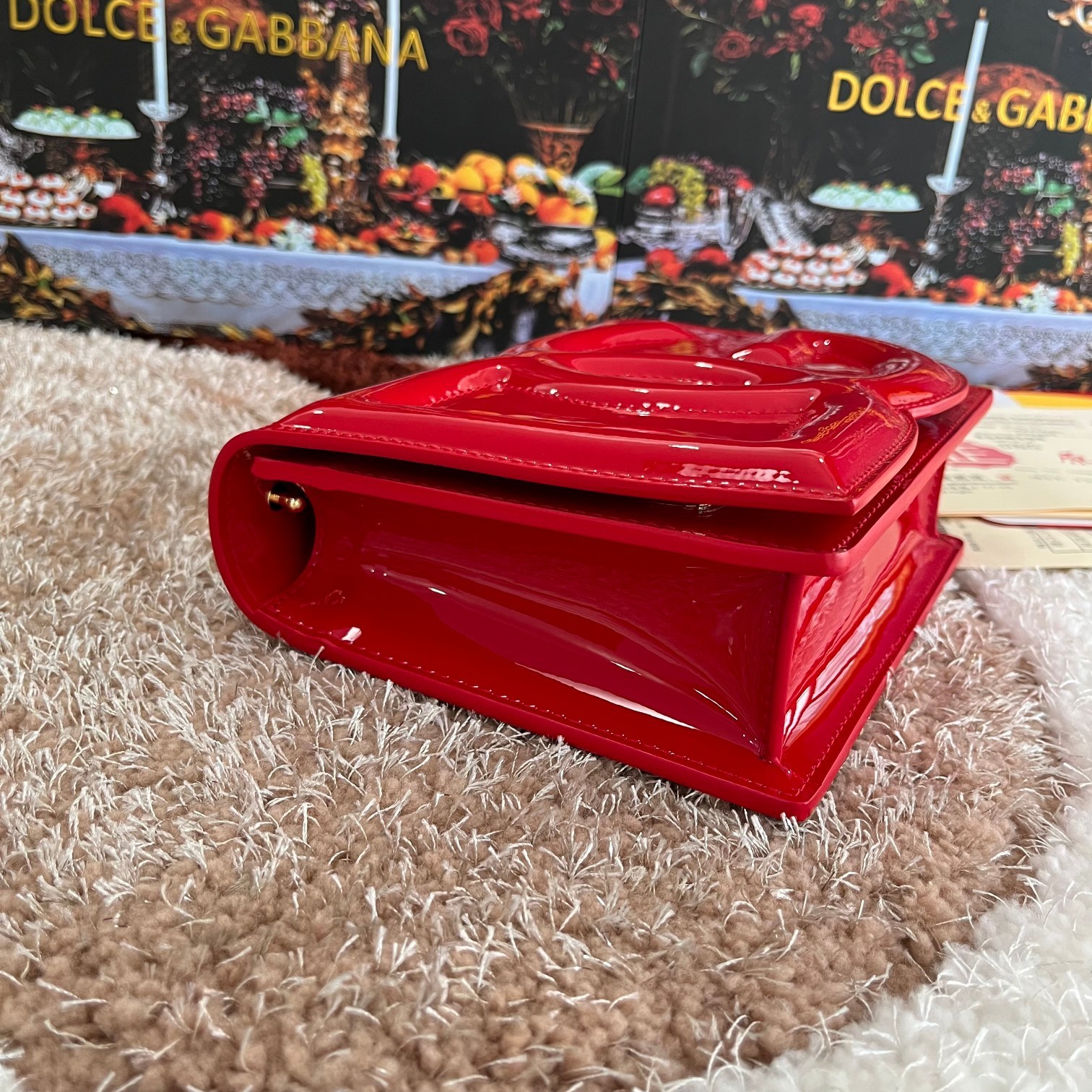 Dolce&Gabbana杜嘉班纳款号5515漆皮顶级原单细腻手工制造采用进口牛皮包身顶部纯手工油边点缀