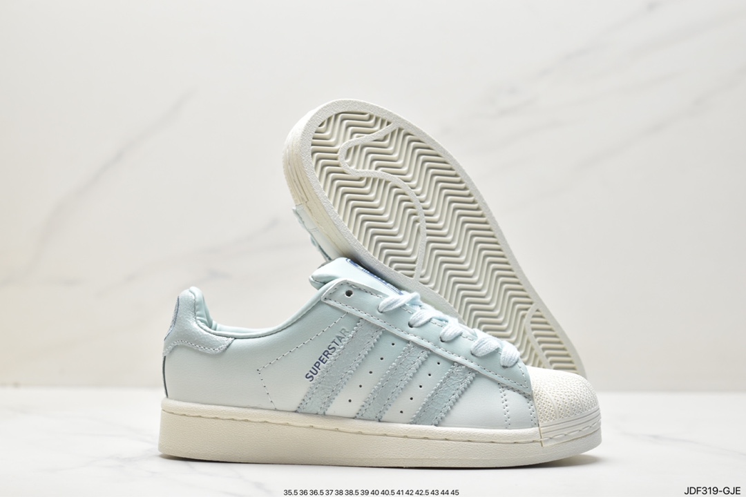 Adidas Clover Originals Superstar ”Sail/Green/Lace” shell toe sneakers HO3676