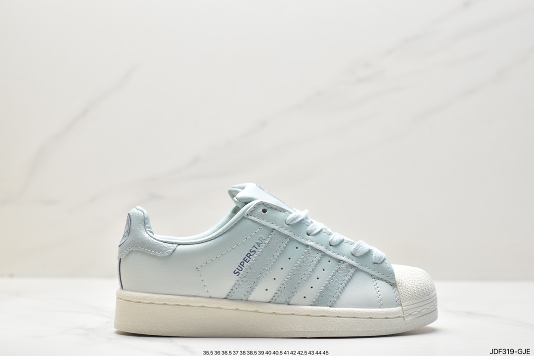 Adidas Clover Originals Superstar ”Sail/Green/Lace” shell toe sneakers HO3676