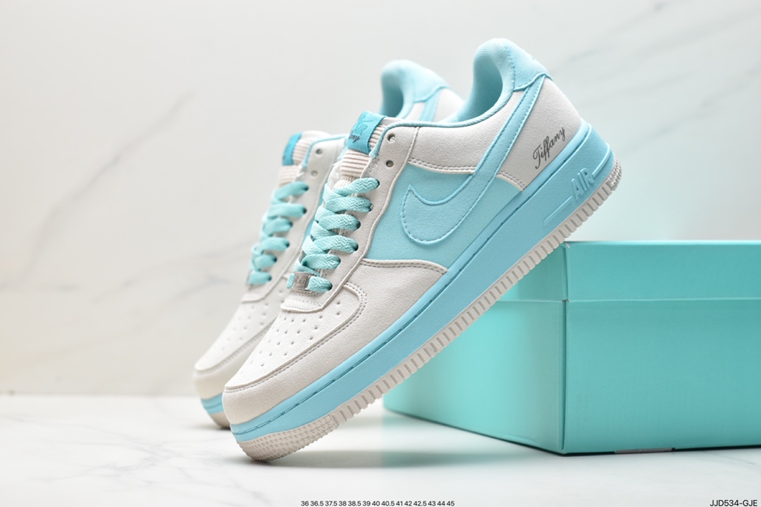 130 联名蒂芙尼Tiffany & Co. x Nike Air Force 1 Low SP”1837”空军一号经板鞋“联名蒂芙尼蓝”DZ1837-100
