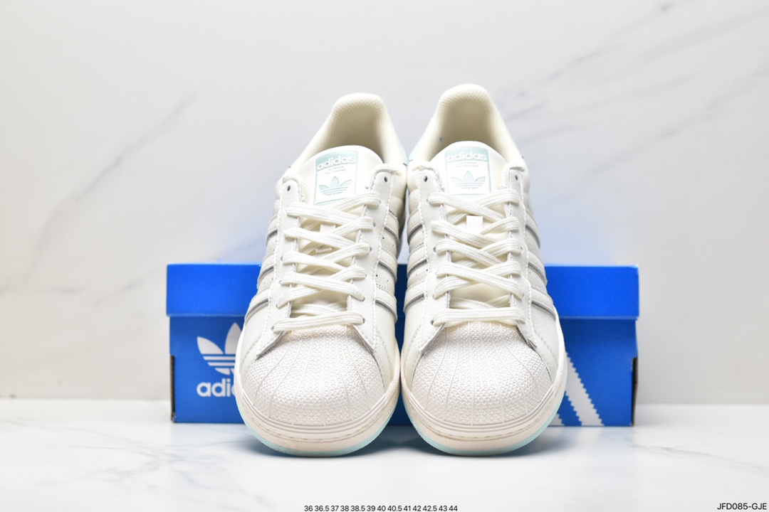 Adidas Clover Originals Superstar ”Sail/Green/Lace” shell toe sneakers HR0469