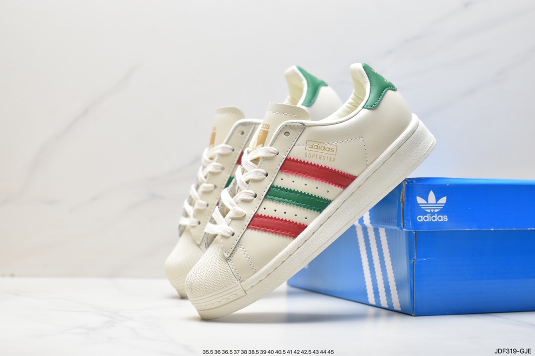 Adidas Clover Originals Superstar ”Sail/Green/Lace” shell toe sneakers IF0507