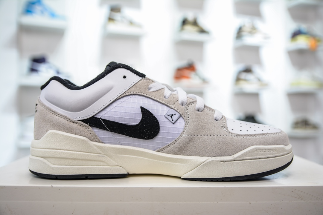 220 纯原 Air Jordan Stadium 90 白灰 复古耐磨低帮休闲跑步鞋 FD6424-100
