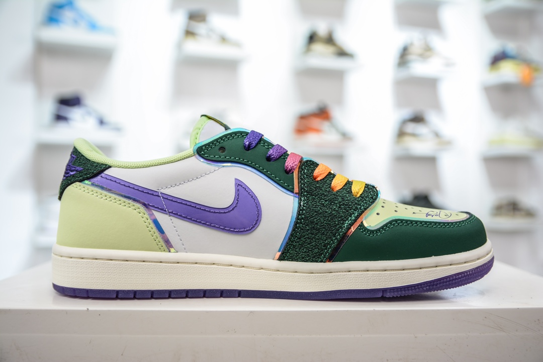280 R 纯原Air Jordan 1 Low AJ1乔1低帮文化篮球鞋 慈善绿配色 FD9665-351