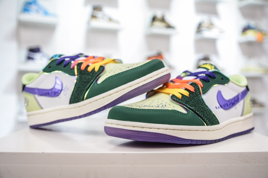 280 R 纯原Air Jordan 1 Low AJ1乔1低帮文化篮球鞋 慈善绿配色 FD9665-351