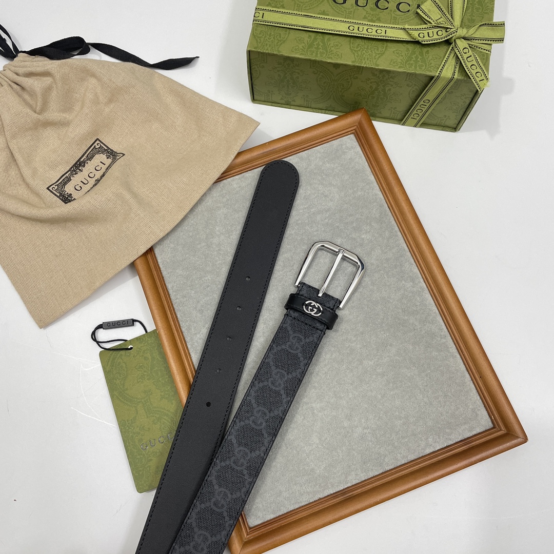 Gucci Classic Imported Calf Leather Belt: Timeless Style in 3.5 cm Width - 图片 8