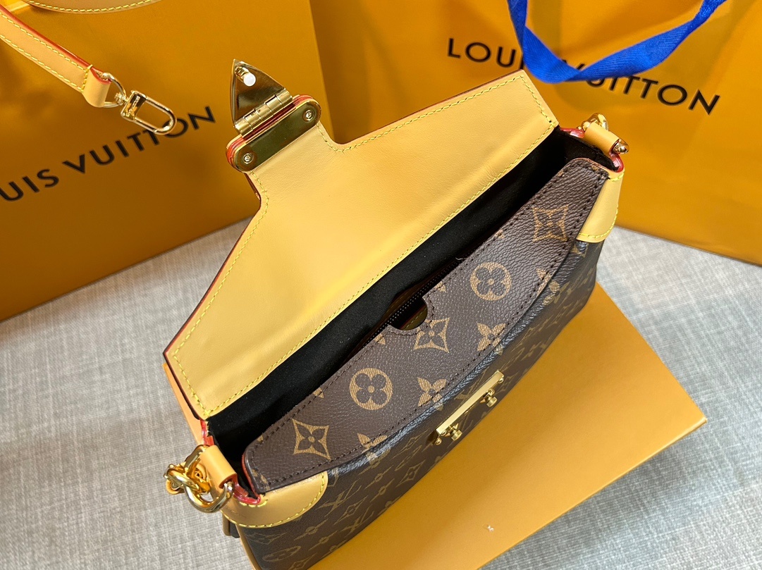 顶级原单M46659老花配黄皮本款手袋自品牌档藏馆的经典设计汲取灵感以Monogram与Monogram