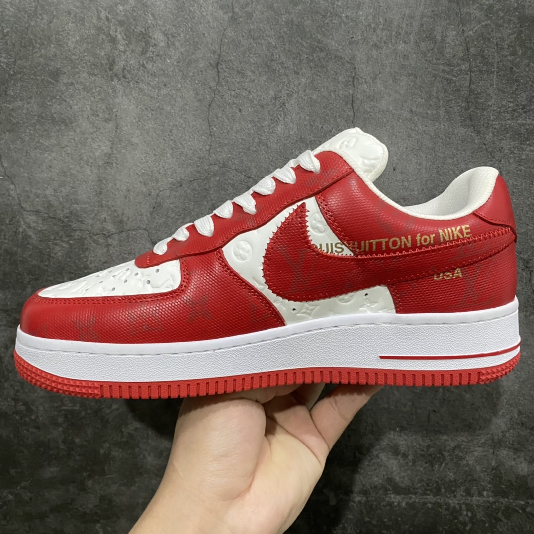 图片[2]-【莞产版本】LV x Air Force 1空军白红n正确细节 懂货的来n正确的钩子大小 （市面版本过小）n正确老花 压花比例以及各位置正确的对位！n正确鞋舌长度及厚度（市面要么过短要么过长过薄）n正确鞋带孔8个（女鞋为7个）n正确鞋头冲孔数量（除最外排固定2个 其余没排女码比男码少1个）n目前此版本 尺码:36-45-莆田鞋批发中心