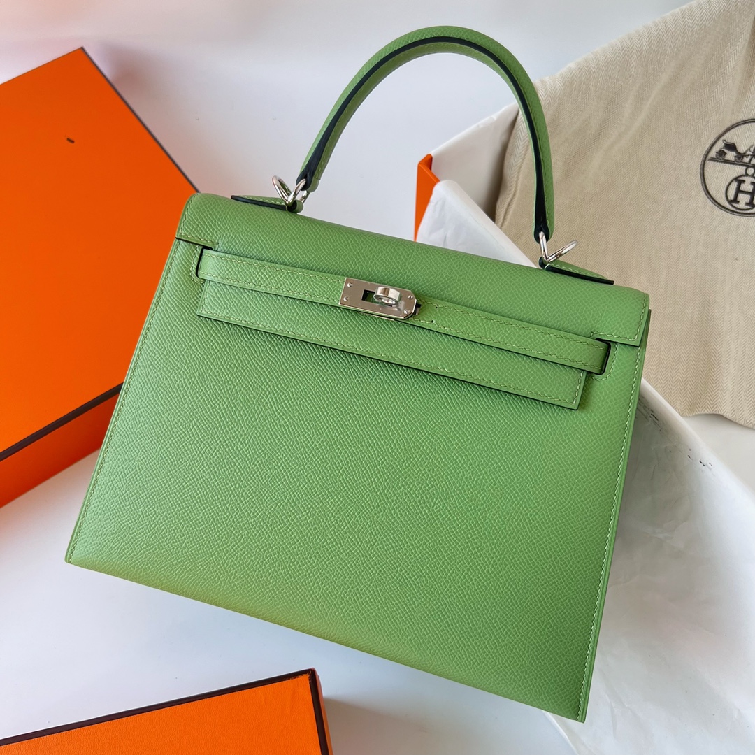 Hermes Kelly Borsette Borse Crossbody & Borse a Tracolla Verde Hardware argento Epsom