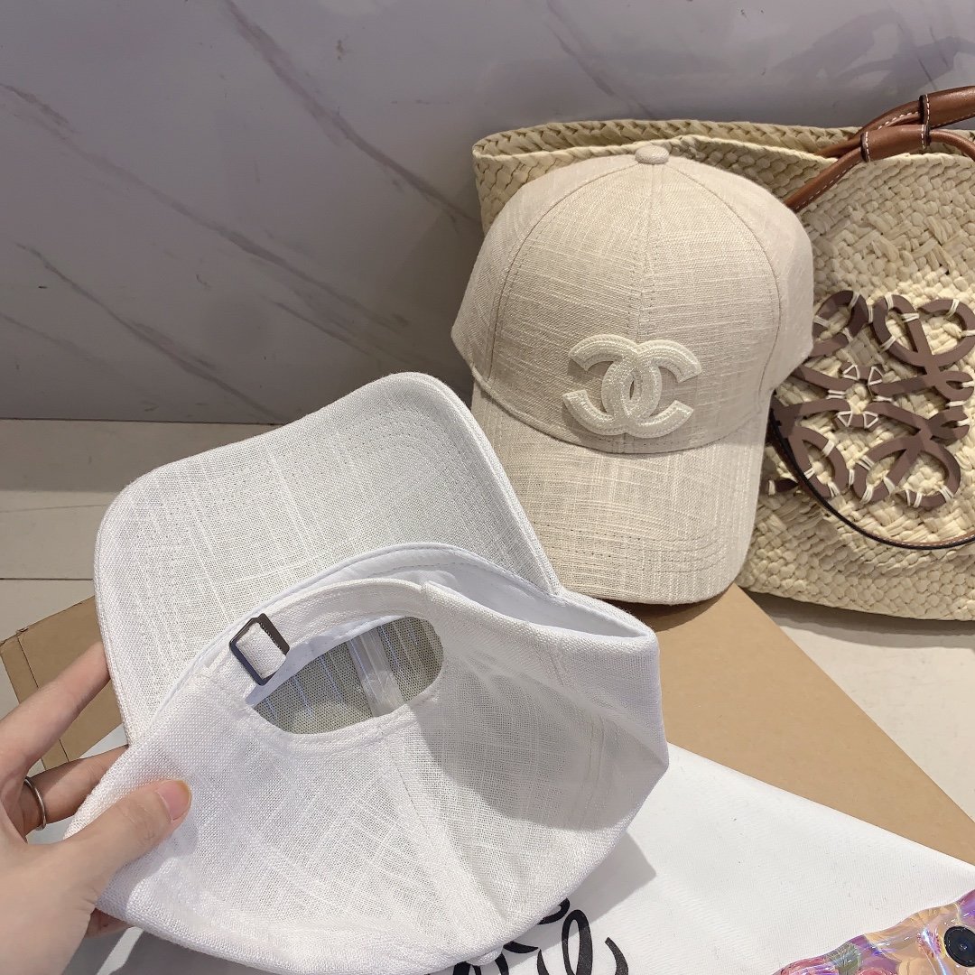 Chanel夏季新款亚麻棒球帽