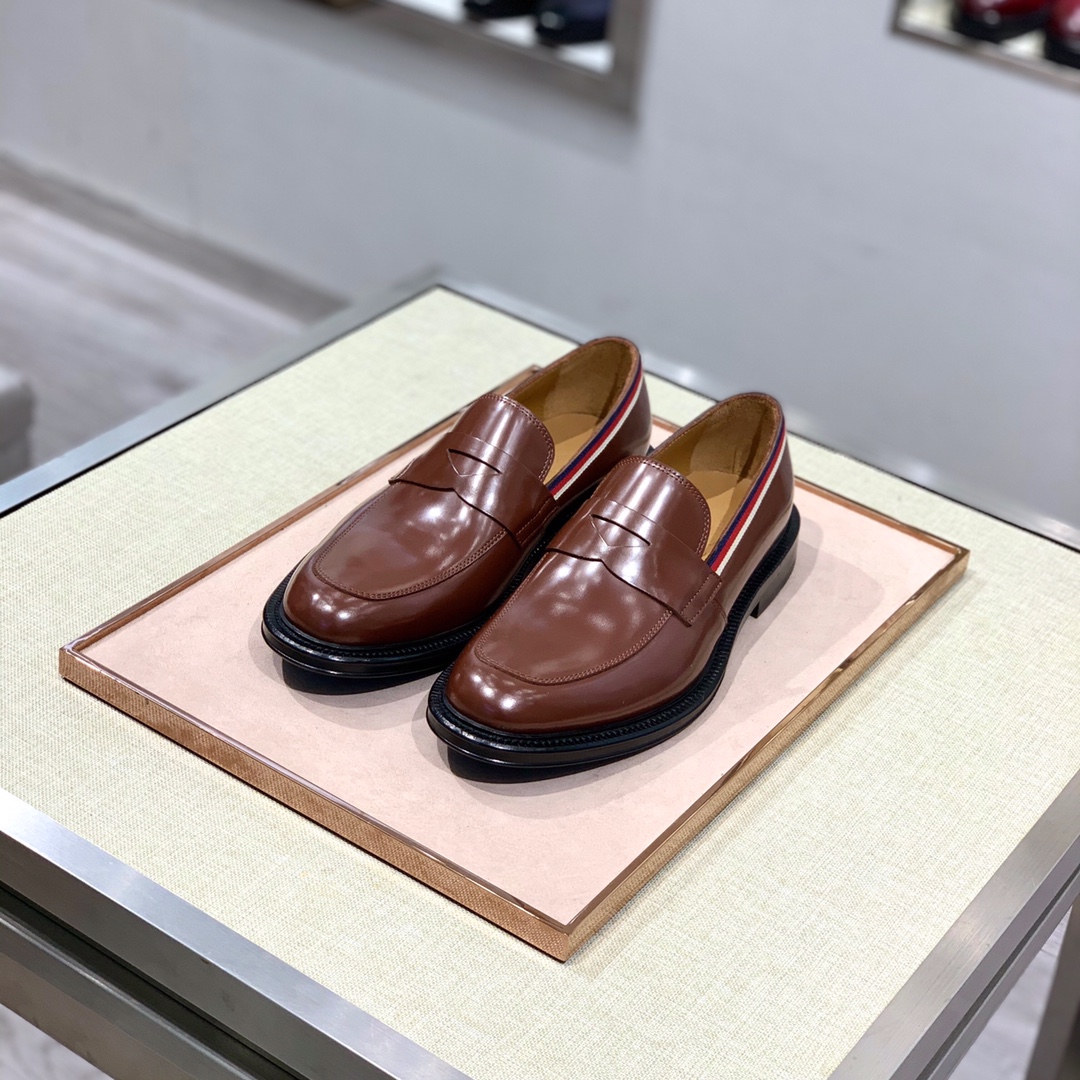 Лоферы мужские коричневые кожаные Gucci