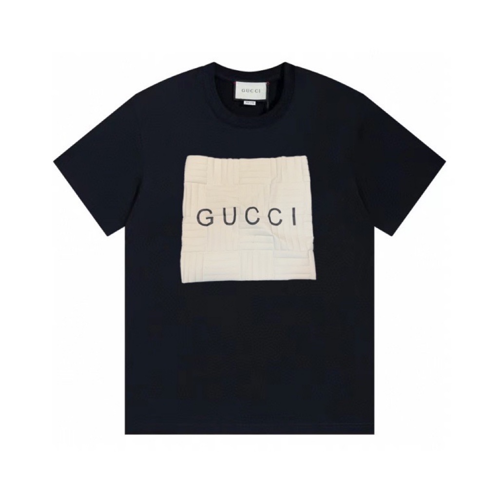 170 Gucci/古驰23ss经典logo大方块发泡印花短袖T恤