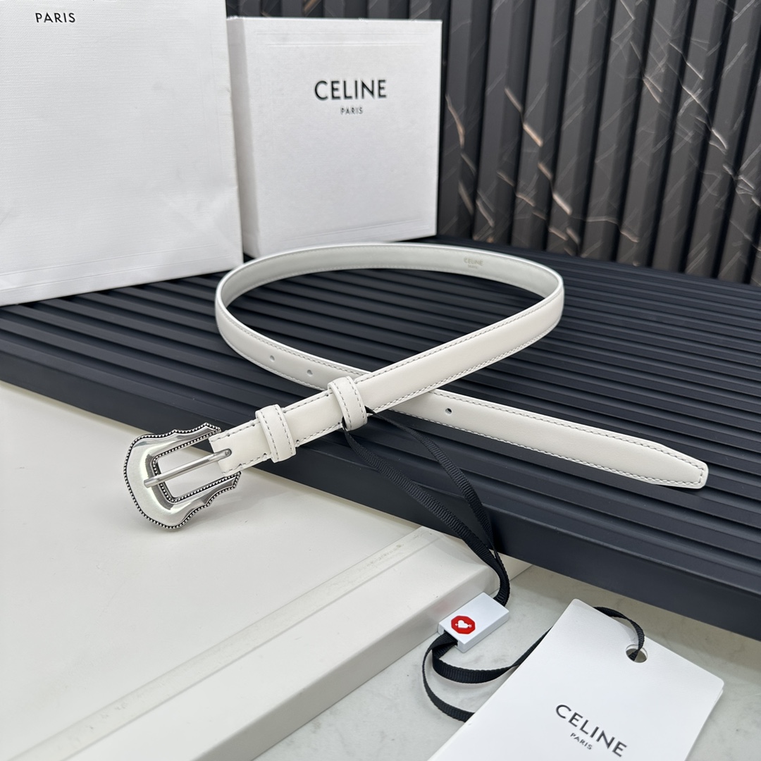Celine Belts Silver Cowhide