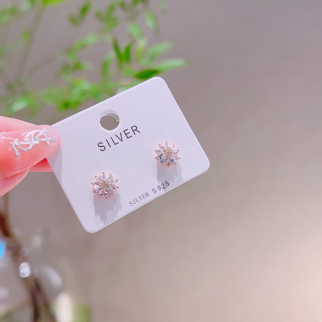 Hypoallergenic Silver Earrings Romantic Workplace Silver