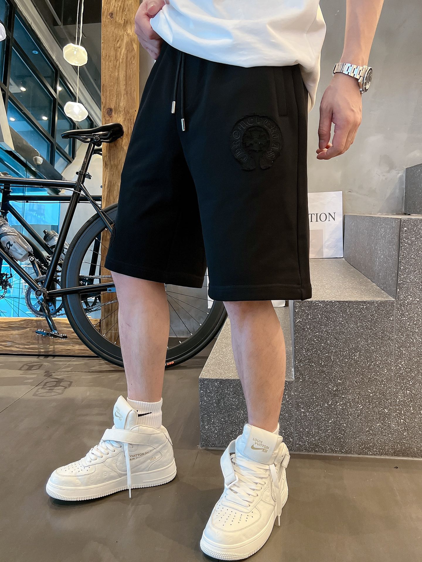 克罗心刺绣马蹄纯棉短裤 2