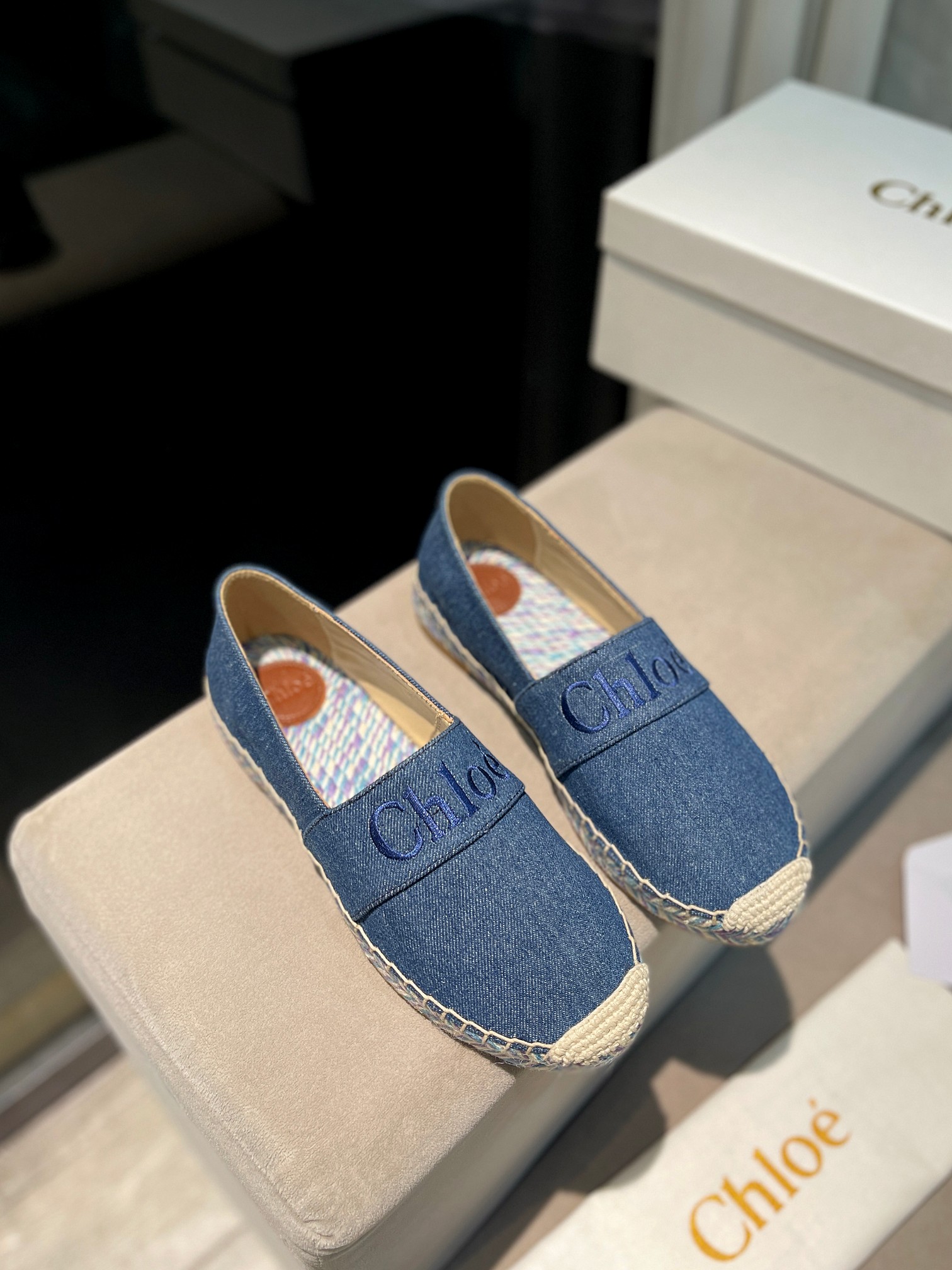 Chloe Aaaaa
 Chaussures Espadrilles Broderie de fleurs Cuir vache Fashion