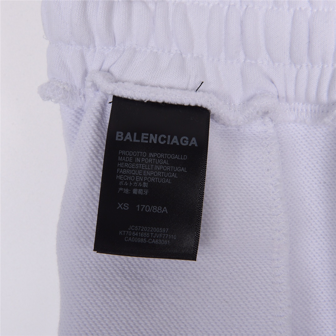 180 Balenciaga巴黎世家23ss蓝白双B印花短裤